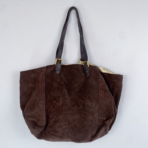 Gerard Darel Simple Leather Bag Brown Suede - Picture 4 of 8